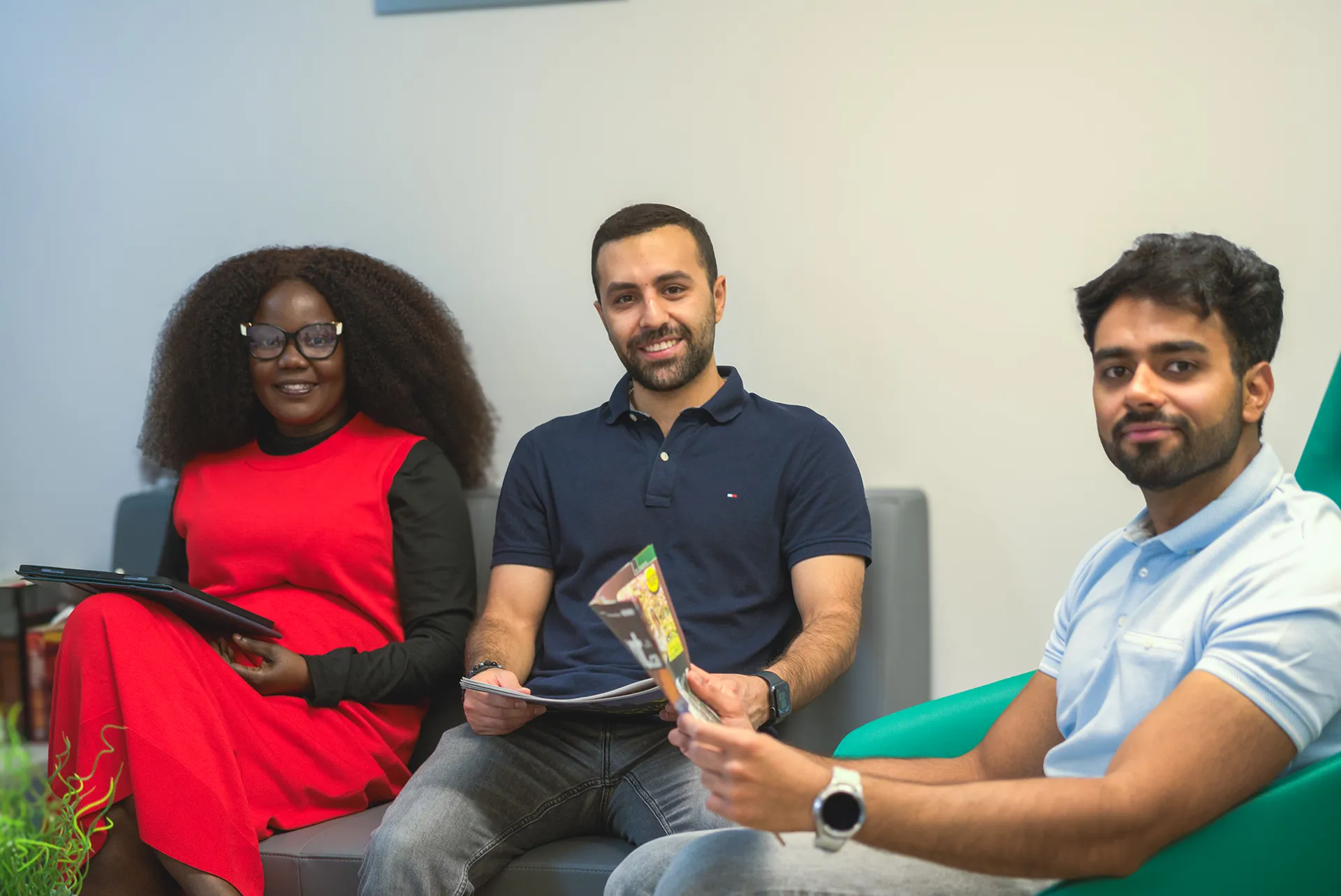 Graduate Students' Association GSA students sitting in lounge area