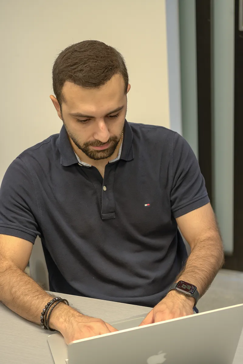 Graduate Students' Association GSA man on laptop