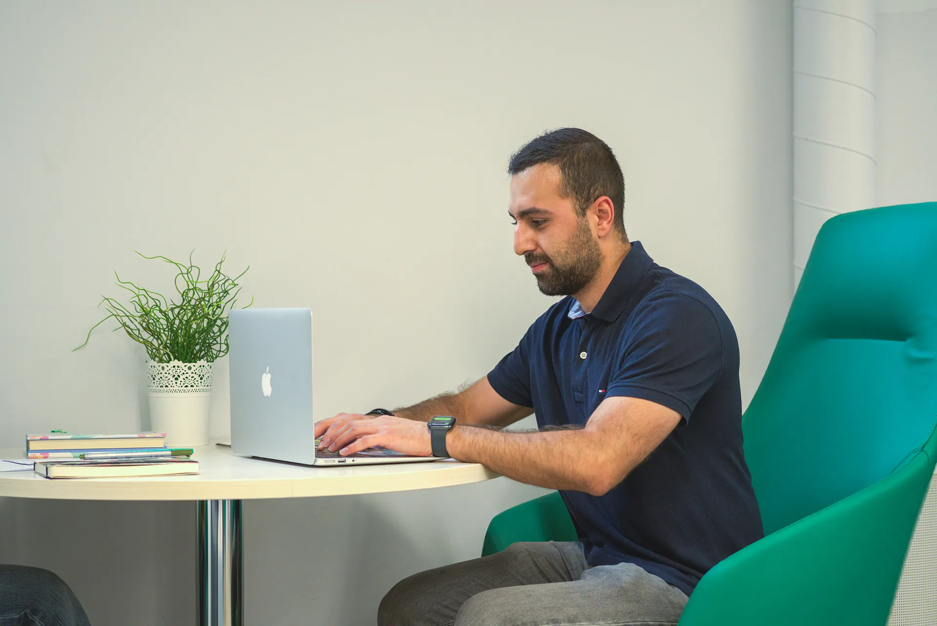 Graduate Students' Association GSA student at desk