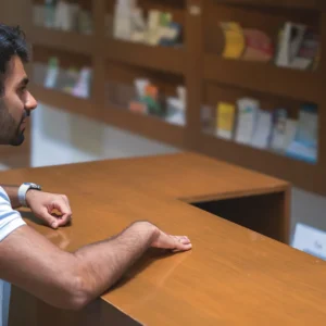 Graduate Students' Association GSA student at info desk