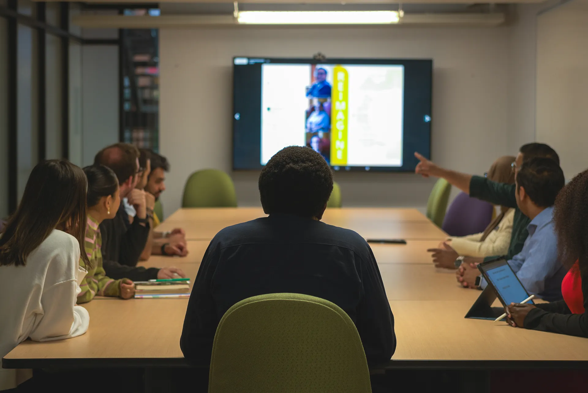 Graduate Students' Association GSA students at a conference table